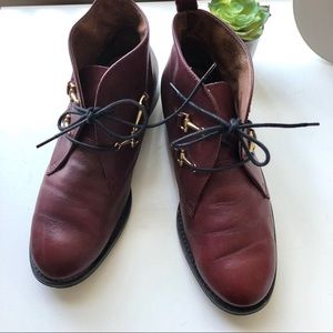 TOPSHOP Dark Red Leather Booties
